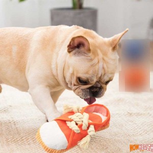 Pet Dog Teeth Grinding Colorful Canvas Shoes Toy